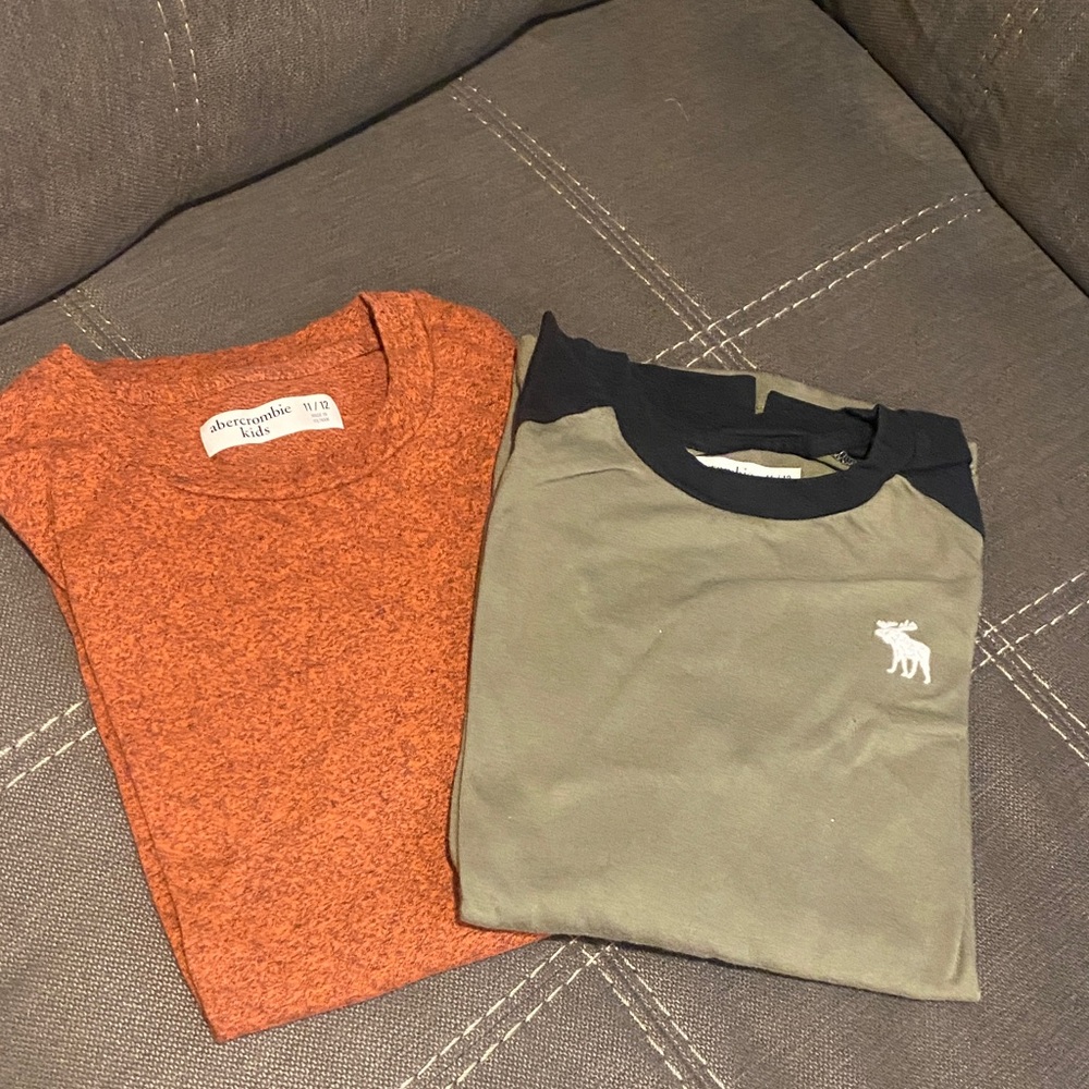 Abercrombie Kids Rust and Olive Tees